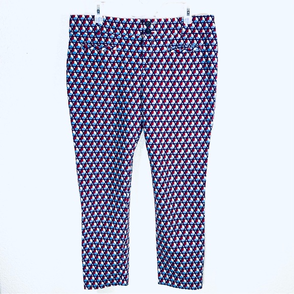 Anthropologie Cartonnier Charlie Ankle pants w/ geometric pattern. Size 12 - Picture 2 of 10
